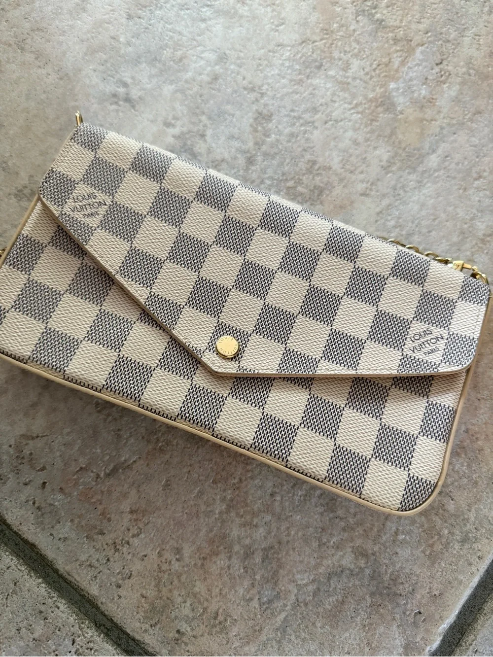 Louis Vuitton Damier Azur Canvas White Check Envelope Crossbody
